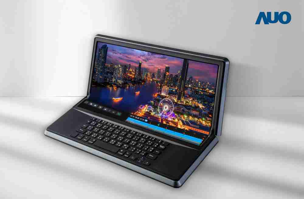 NG大舞台14.6吋Micro LED折迭显示屏幕，，，，搭配半径4mm的弯折绞炼，，，以及高画素、、、、高亮度、、、、高对比度的显示技术特点，，即便在大视角下仍保有绝佳色相与亮度